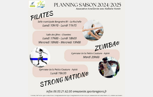 Nouveau planning - Saison 2024/2025